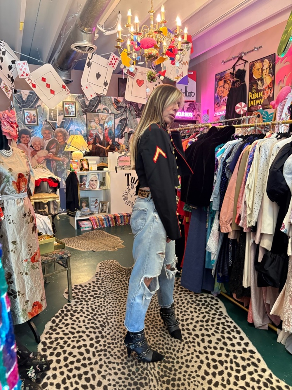 USMC Vintage Marines Black Military Cropped Jacket with Red Piping